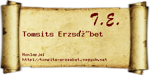 Tomsits Erzsébet névjegykártya