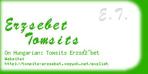 erzsebet tomsits business card